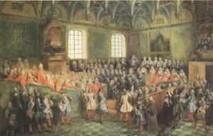 Nicolas Lancret The Seat of Justice in the Parlement of Paris (1723) (mk05) Sweden oil painting art